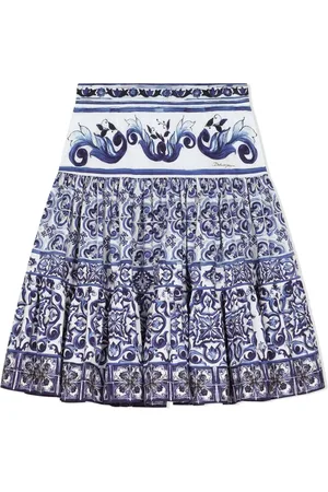 Dolce & Gabbana Falda de popelina con estampado Mayólica