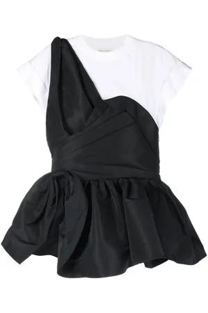 Alexander McQueen Camisa con dobladillo de volantes