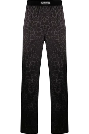Tom Ford Pantalones de pijama con motivo de leopardo