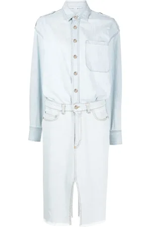 Stella McCartney Vestido camisero de mezclilla