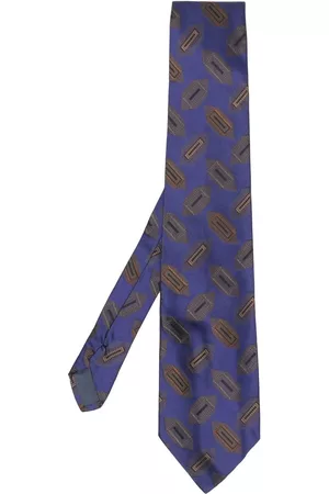 VERSACE Hombre Corbatas - Corbata de seda con estampado abstracto 1980