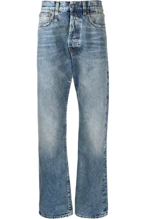 R13 Jeans rectos con efecto lavado