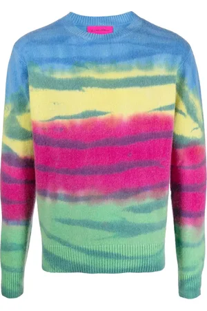 THE ELDER STATESMAN Suéter a rayas con motivo tie-dye