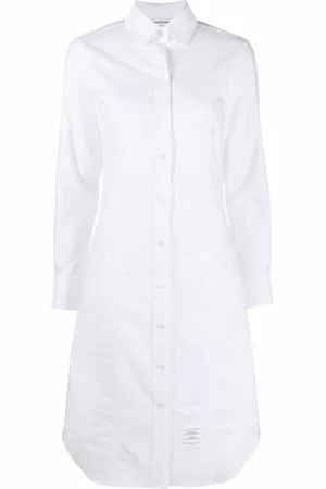 Thom Browne Vestido camisero con parche del logo