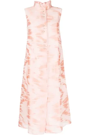 SHIATZY CHEN Vestido midi con detalle de cepillado