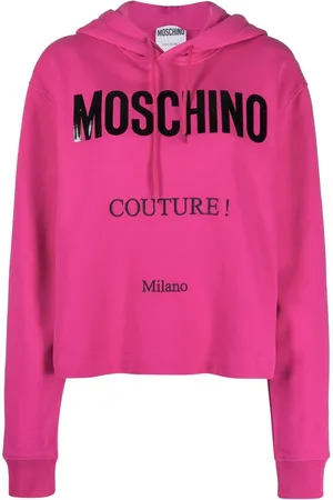 Moschino Hoodie corta con logo estampado