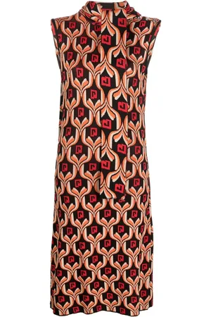 Paco rabanne Vestido midi sin mangas con motivo