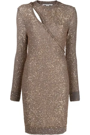 Stella McCartney Vestido tejido bordado con lentejuelas