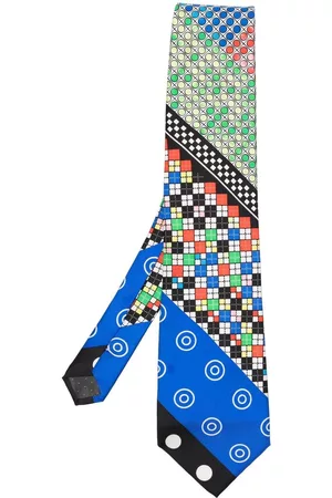 VERSACE Corbata de seda con estampado geométrico 1990