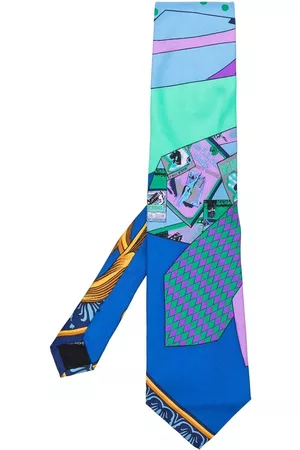 VERSACE Hombre Corbatas - Corbata de seda con estampado gráfico 1990