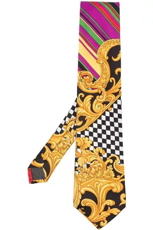 VERSACE Hombre Corbatas - Corbata de seda con estampado Barocco 1990
