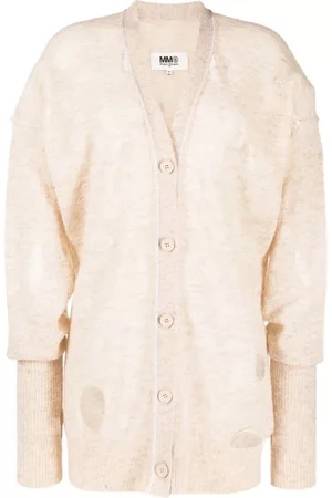 Maison Margiela Cárdigan con efecto envejecido y cuello en V