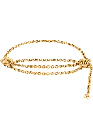 CHANEL Cinturón de cadena con logo CC 1980