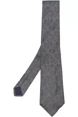 VERSACE Corbata de seda con estampado de cachemira 1970