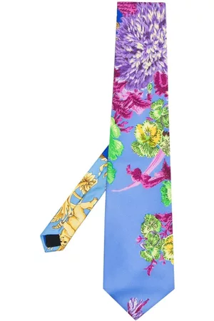 VERSACE Corbata de seda con estampado floral 1990