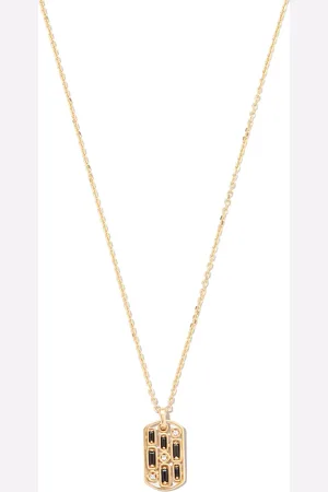 Suzanne Kalan Collar Inlay en oro amarillo de 18kt con dije de placa de perro y zafiro