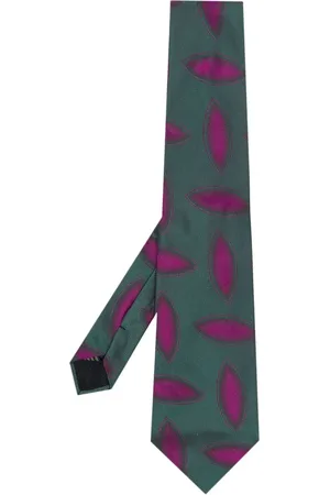 VERSACE Corbata de seda con estampado geométrico 2000