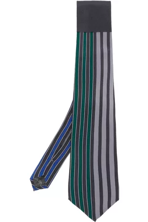 VERSACE Corbata de seda con rayas estampadas 2000