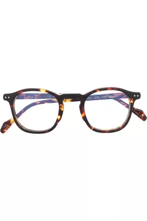 LESCA Lentes de sol - Lentes con armazón redonda estilo carey