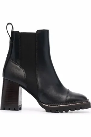 See by Chloé Block-heel leather ankle boots
