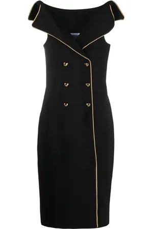 Moschino Vestido recto con doble botonadura y motivo Teddy Bear