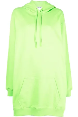 Msgm Vestido tipo suéter con capucha y logo estampado