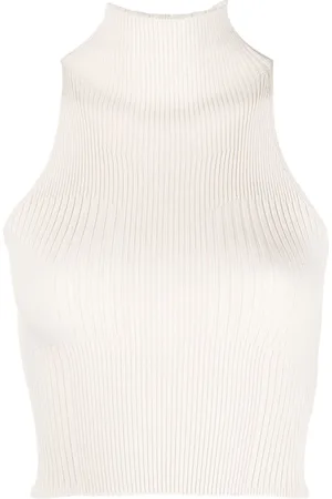 AERON Top tejido de canalé con cuello vuelto