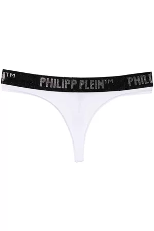 Philipp Plein Tanga con aplique del logo