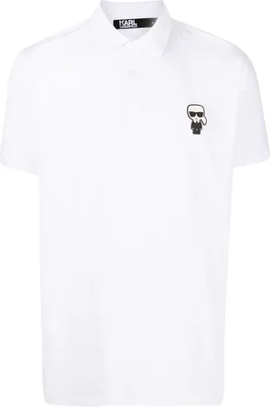 Karl Lagerfeld Playera tipo polo con parche del logo