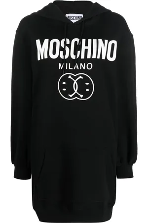 Moschino Vestido con capucha y logo estampado