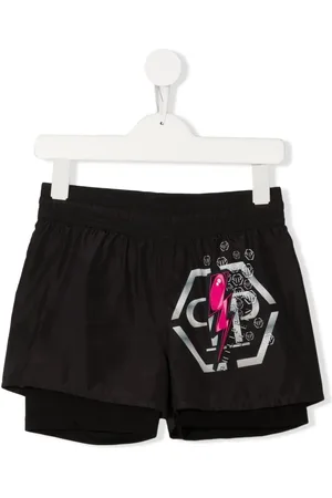 Philipp Plein Shorts de playa con capas y logo