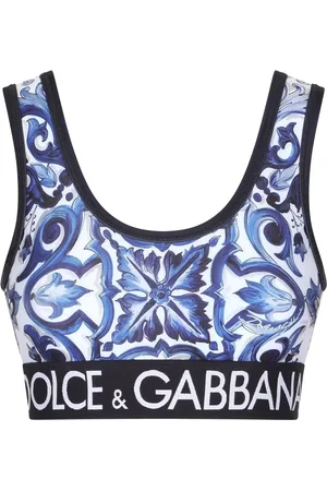 Dolce & Gabbana Top corto con estampado Mayólica