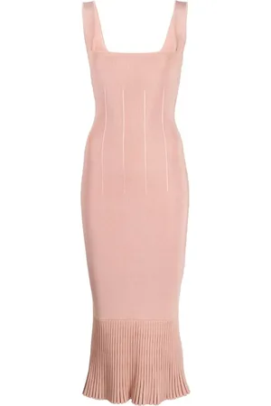 GALVAN Vestido midi Atalanta con peplum