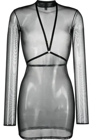 MAISON CLOSE Vestido de malla con detalle de arnés