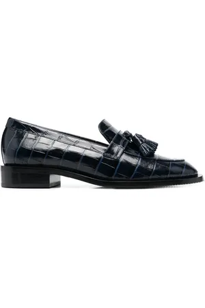 Stuart Weitzman Mocasines con borlas y efecto de cocodrilo