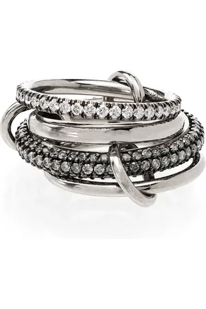 SPINELLI KILCOLLIN Anillo Vega en oro negro de 18kt con diamantes y cuatro links