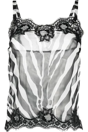 Dolce & Gabbana Top tipo camisón con estampado de cebra