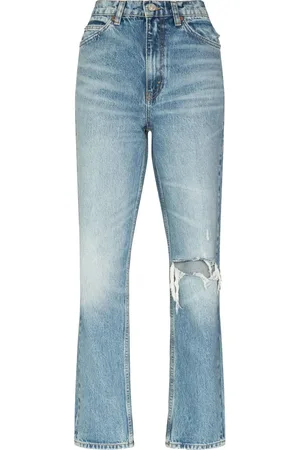 RE/DONE Jeans rectos con rodilla rasgada estilos 70s