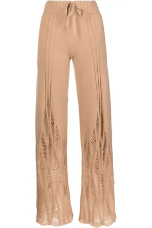 DION LEE Pantalones de cachemira con efecto envejecido