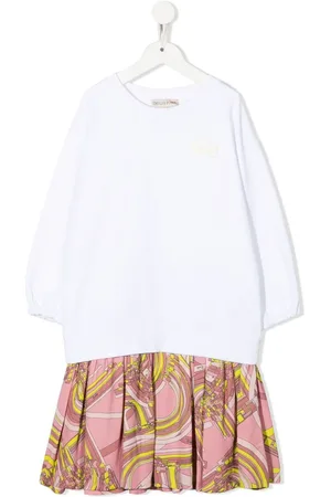 PUCCI Junior Vestido a capas con parche del logo