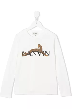 Lanvin Playera manga larga con logo estampado