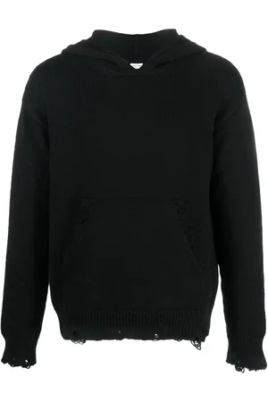 Saint Laurent Hoodie tejida con efecto envejecido