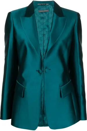 Alberta Ferretti Blazer con acabado satén y botones
