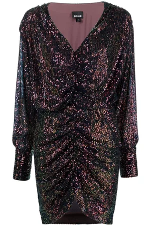 Roberto Cavalli Vestido corto bordado con lentejuelas
