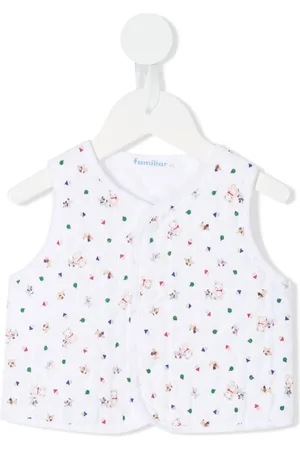 Familiar Top sin mangas con oso estampado