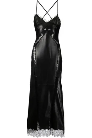 Roberto Cavalli Vestido midi con ribete de encaje