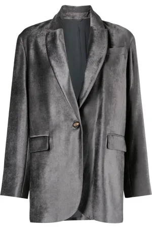 Brunello Cucinelli Blazer estilo boxy de terciopelo