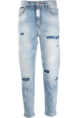 Philipp Plein Jeans con efecto envejecido