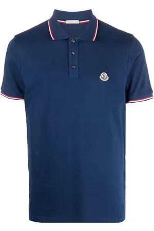 Moncler Playera tipo polo de piqué con parche del logo