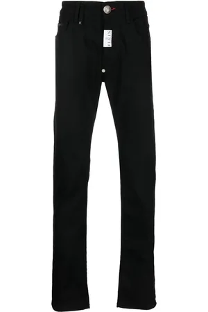 Philipp Plein Jeans rectos con logo bordado